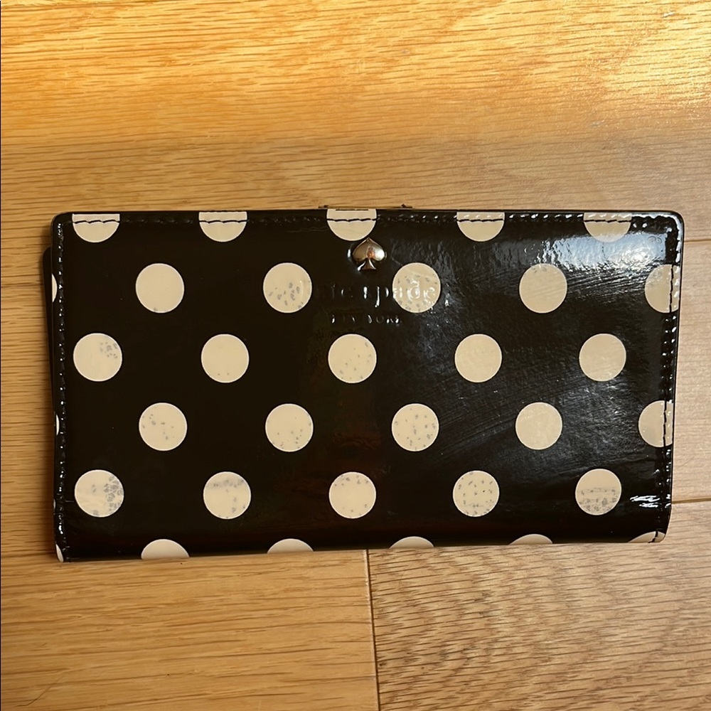 Kate Spade Black and White Polka Dot Wallet